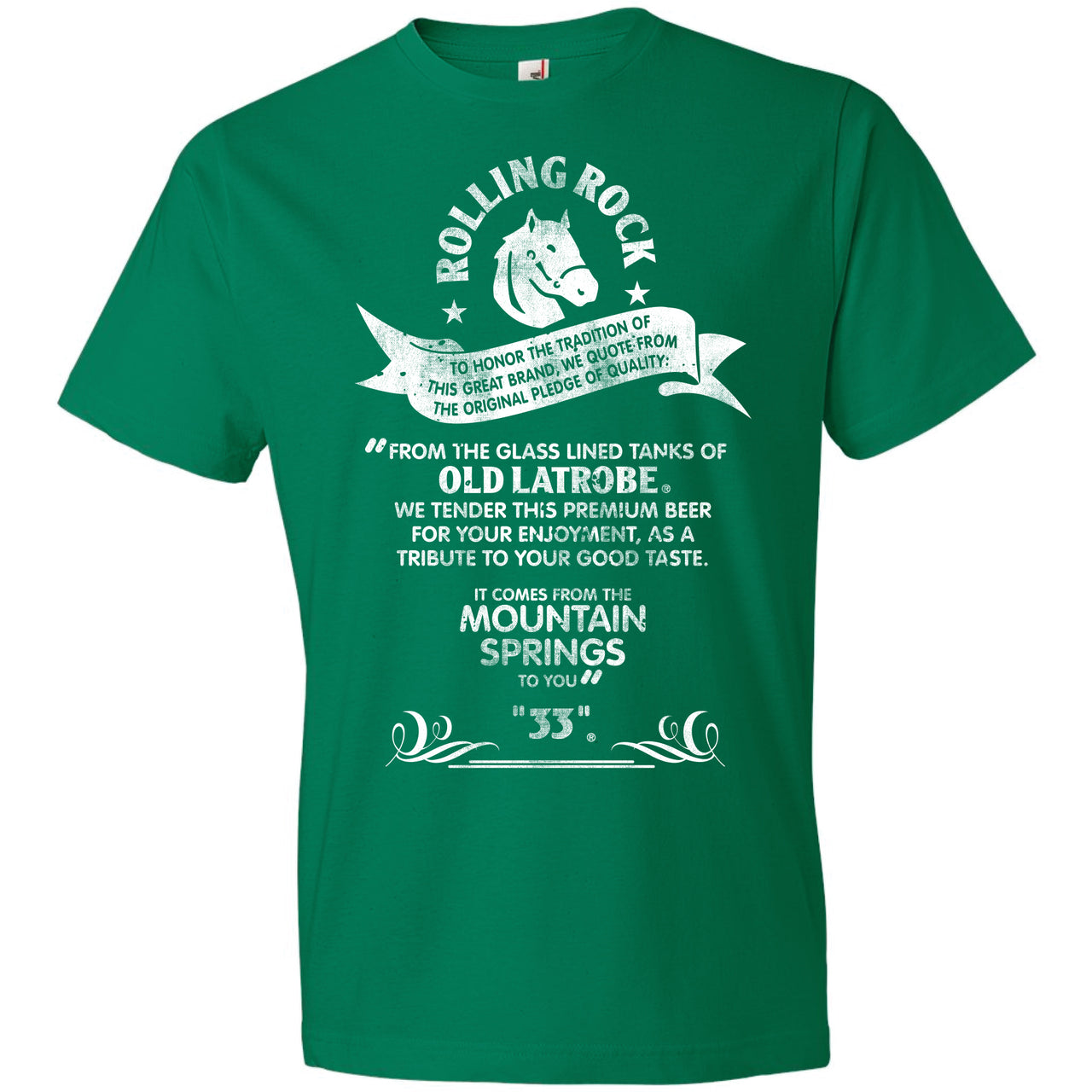 Rolling Rock - Beer Label T-Shirt