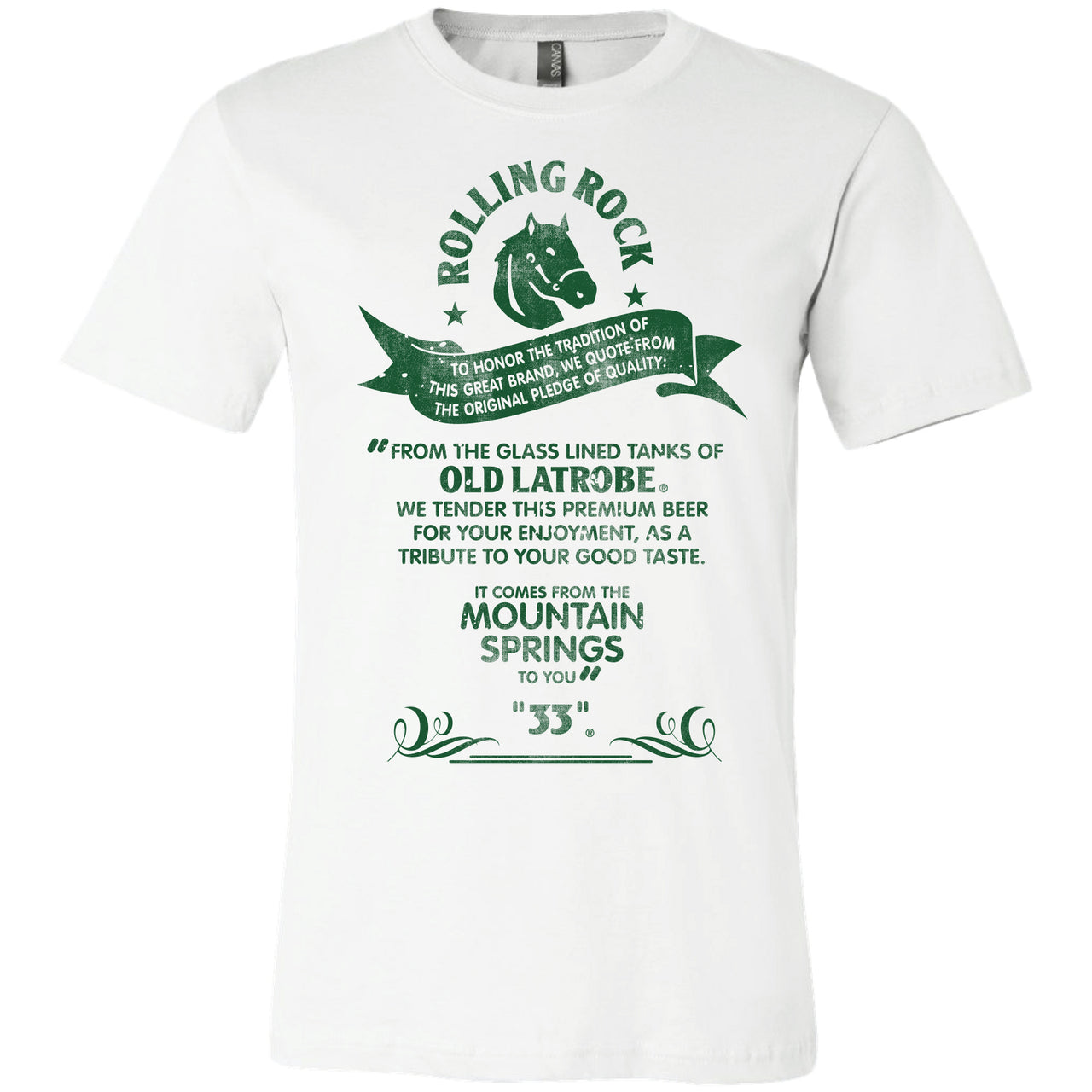 Rolling Rock - Beer Label T-Shirt