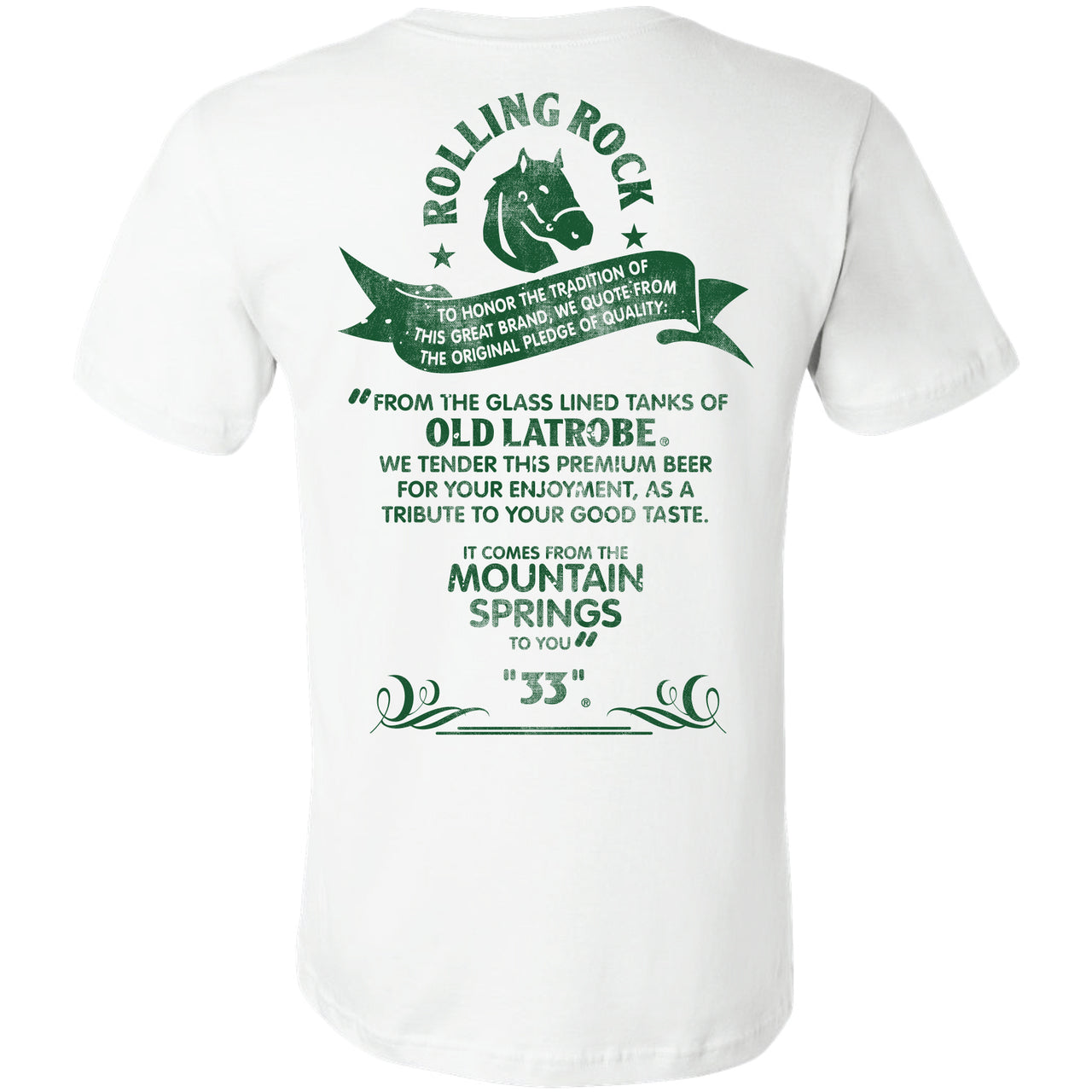 Rolling Rock - Label 2-Sided T-Shirt