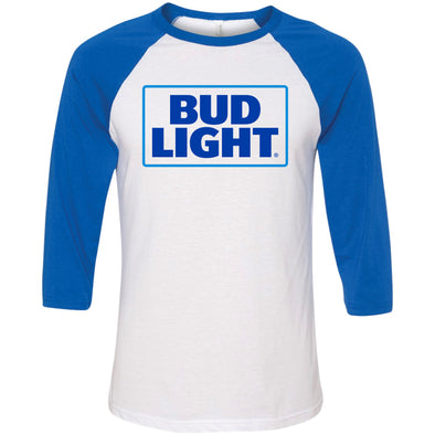 Bud Light Logo Raglan Three-Quarter Sleeve T-Shirt