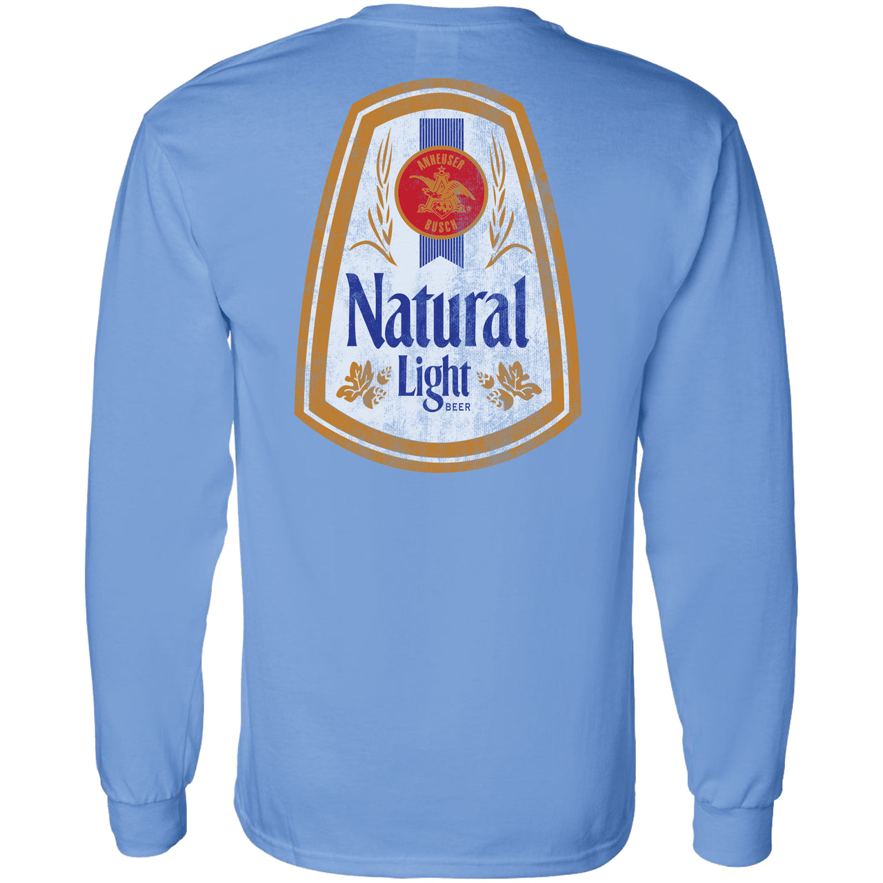Natural Light - Vintage Logo/Label 2-Sided Long Sleeve T-Shirt