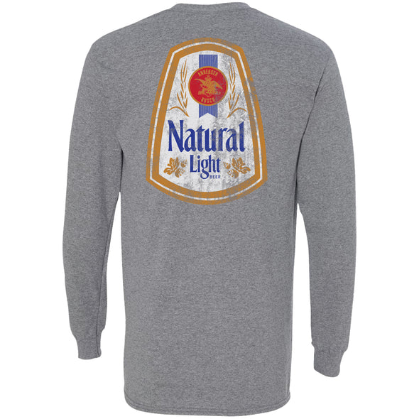 Natural Light Vintage Logo/Label 2-Sided Long Sleeve T-Shirt
