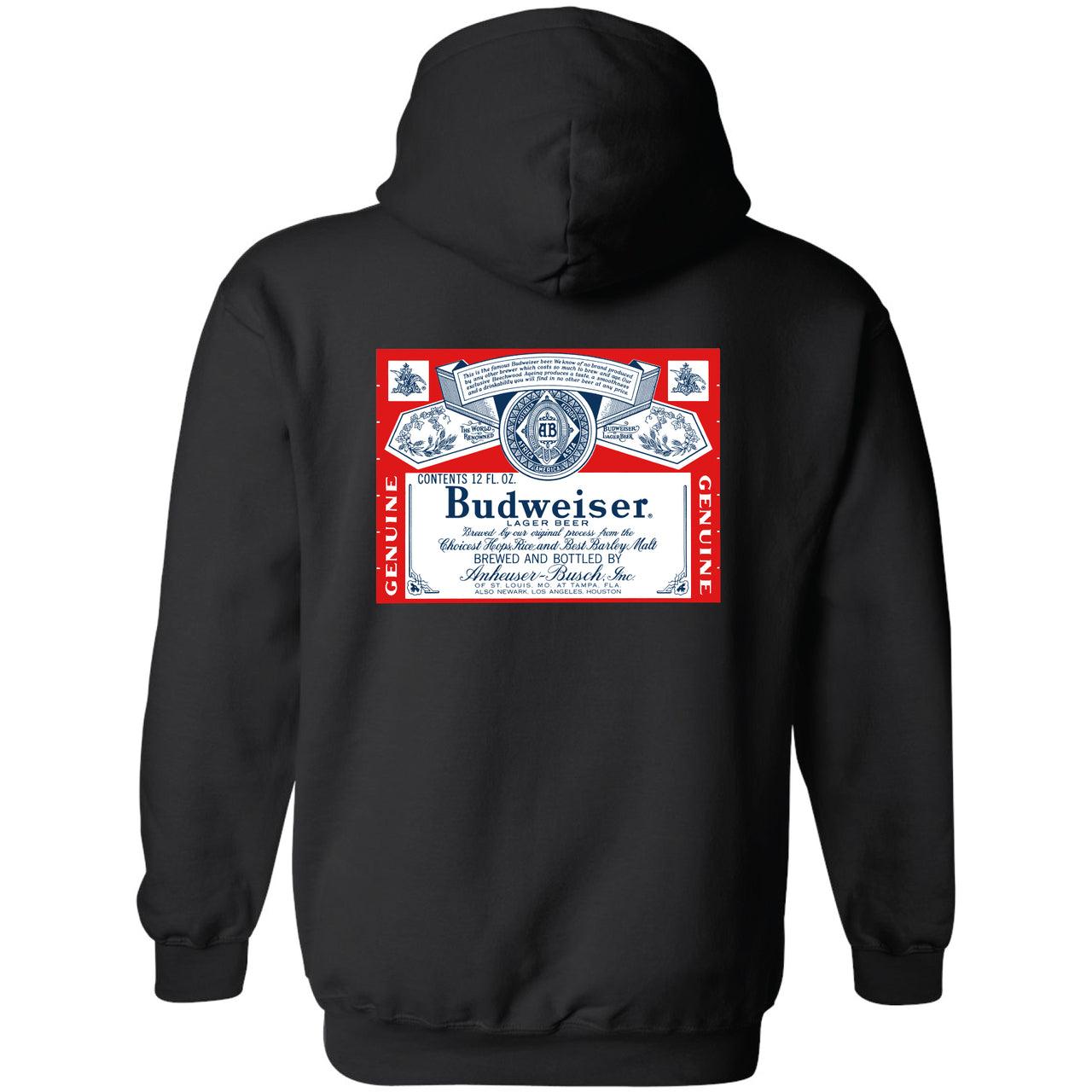 Budweiser - Vintage 1966 Label 2-Sided Hooded Sweatshirt
