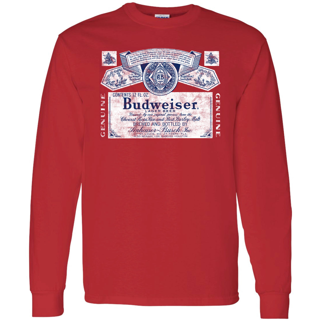 Budweiser - Vintage 1966 Distressed Label Long Sleeve T-Shirt