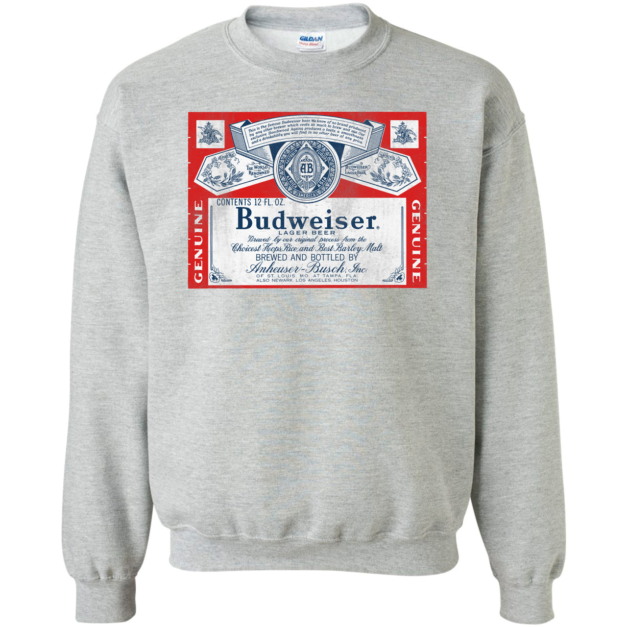 Budweiser - Vintage 1966 Distressed Label Crew Sweatshirt