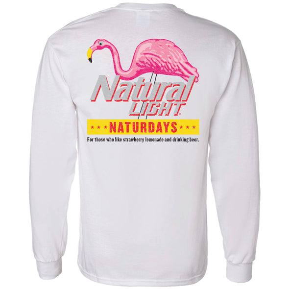 Natural Light Naturdays Flamingo 2-Sided Long Sleeve T-Shirt