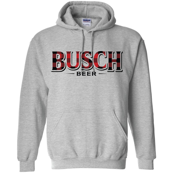 Busch Buffalo Plaid Logo Hooded Sweatshirt