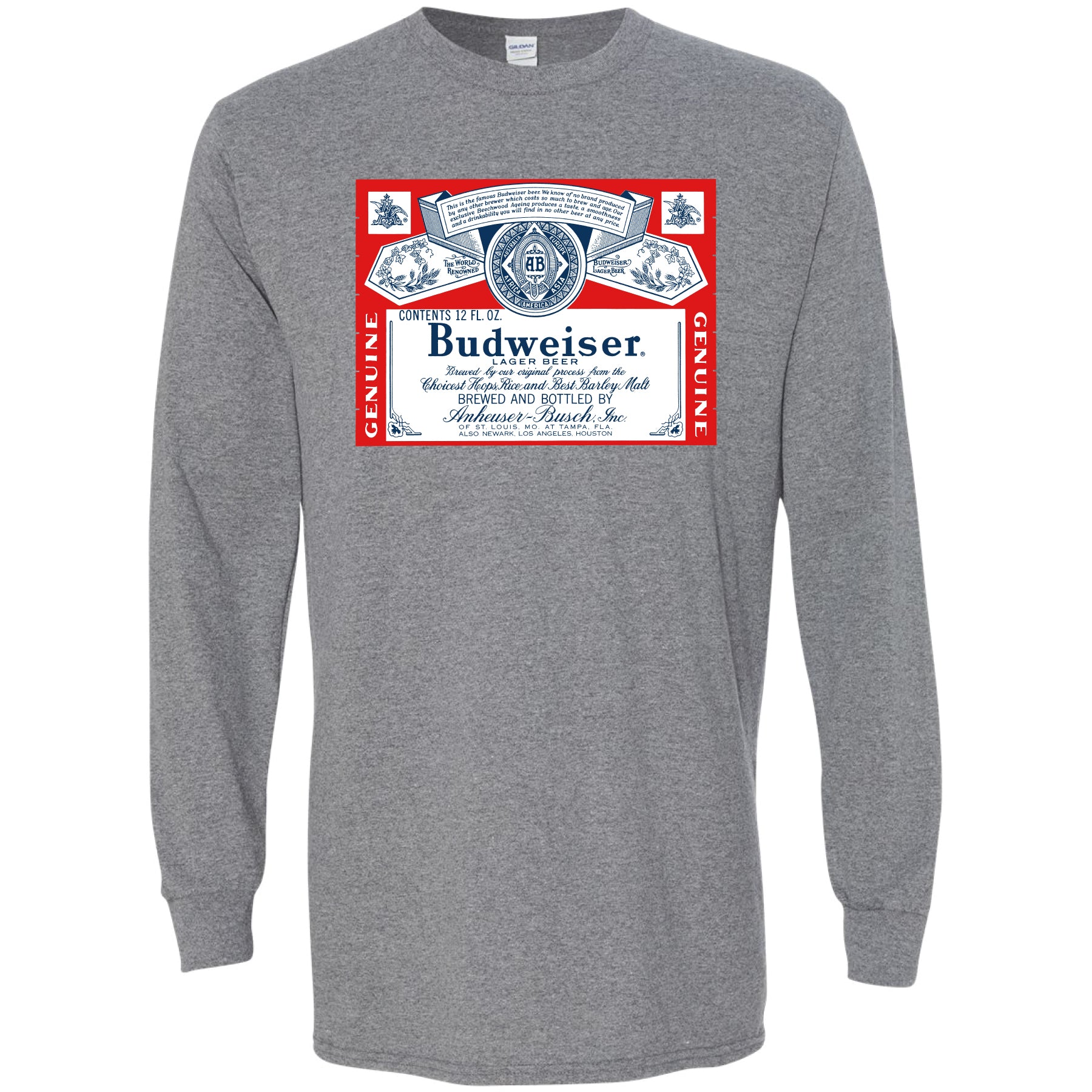 Budweiser - Vintage 1966 Label Long Sleeve T-Shirt - Brew