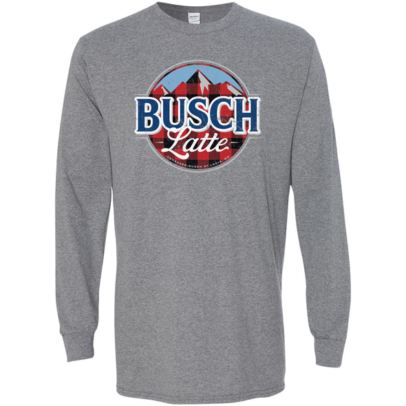 Busch Latte Plaid Logo Long Sleeve T-Shirt