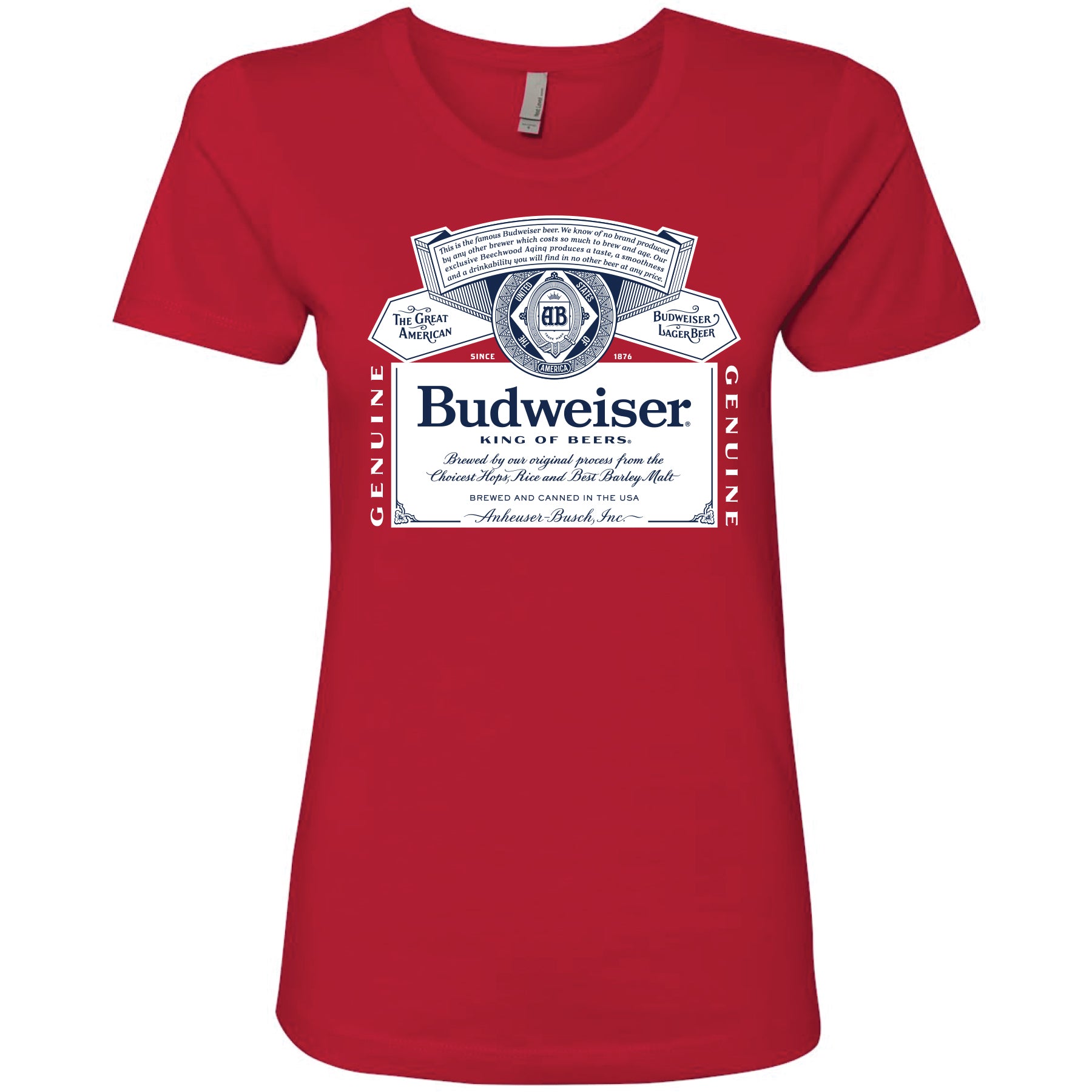 Budweiser 2020 Label Ladies T Shirt Brew City Beer Gear