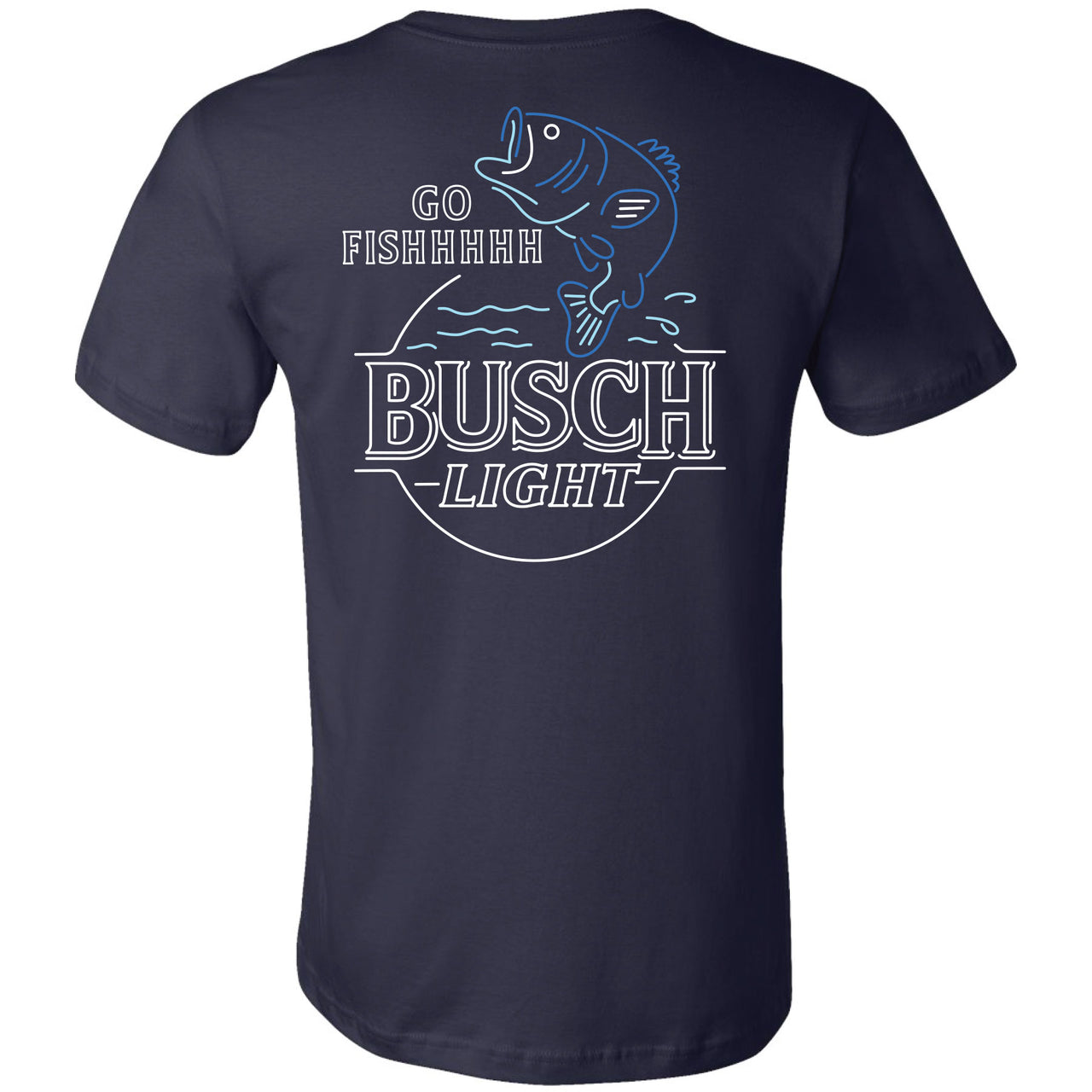 Busch Light - Bass Fishing Neon Logo 2-sided T-shirt