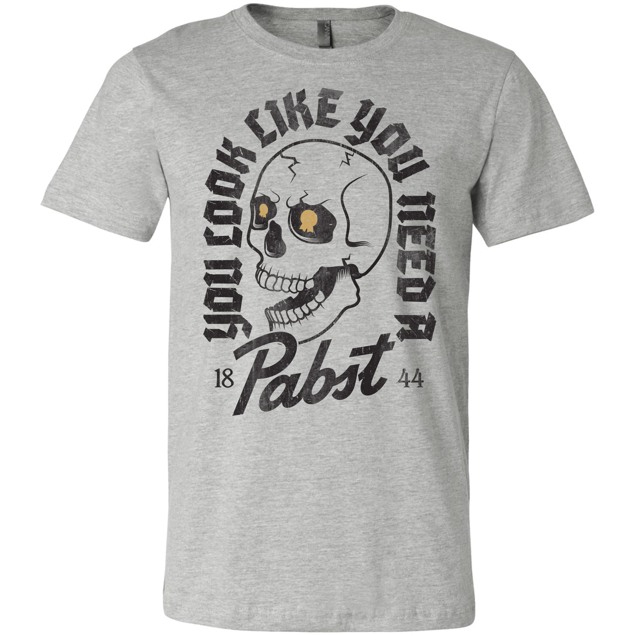 Pabst Blue Ribbon - You Look Like You Need A Pabst Skull T-shirt