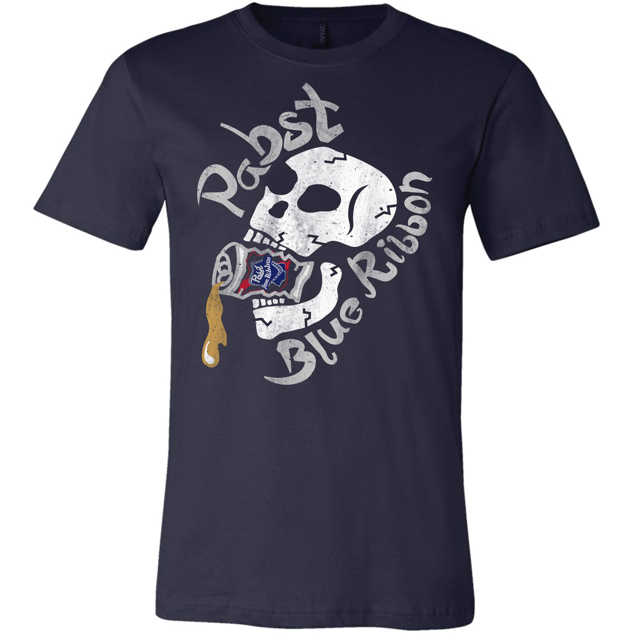 Pabst Blue Ribbon - Skull Crushed Can T-shirt